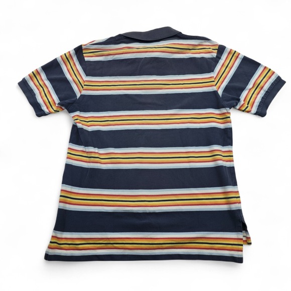 Polo Ralph Lauren Striped Polo Shirt L Tall Orange Pony Logo Cotton Casual Retro - Picture 4 of 6